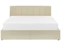 Pikkukuva 7 / 11: Parisänky beige 171 x 214 x 90 cm kangas poppeli muovi säilytystila sälepohja 160 x 200 skandinaavinen