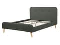 Miniatyrbillede 4 af 11: Seng Lyst Træben Mørkegrå Polyester Stof 140 x 200 cm Trekvart Seng Halvanden Mands Sengegavl Knappet Moderne Minimalistisk Sengestel