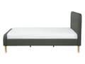 Miniatyrbillede 6 af 11: Seng Lyst Træben Mørkegrå Polyester Stof 140 x 200 cm Trekvart Seng Halvanden Mands Sengegavl Knappet Moderne Minimalistisk Sengestel