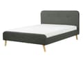 Miniatyrbillede 1 af 11: Seng Lyst Træben Mørkegrå Polyester Stof 140 x 200 cm Trekvart Seng Halvanden Mands Sengegavl Knappet Moderne Minimalistisk Sengestel