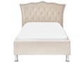 Miniatyrbillede 5 af 9: Enkeltseng Beige Velour 90 x 200 Enkeltmandsseng Teenage Seng til Pigeværelse Indretning Pigeseng til Børneværelse Sengeramme