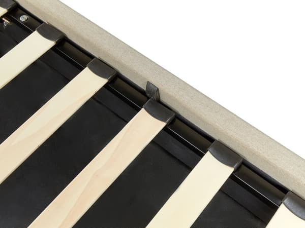 Seng beige Polyester 180 x 200 cm Moderne Dobbeltseng med Opbevaring Polstret Sengegavl Design til Soveværelse Indretning