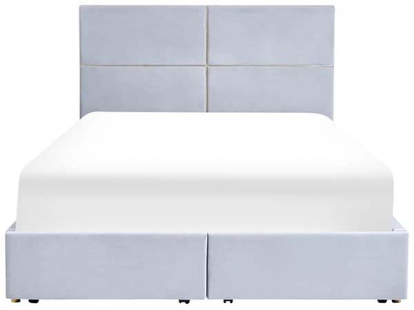 Parisänky vaaleanharmaa 168 x 214 x 120 cm sametti MDF sälepohja säilytystila laatikot 160 x 200 glamour