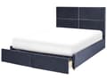 Pikkukuva 6 / 11: Parisänky musta 168 x 214 x 120 cm sametti MDF sälepohja säilytystila laatikot 160 x 200 glamour