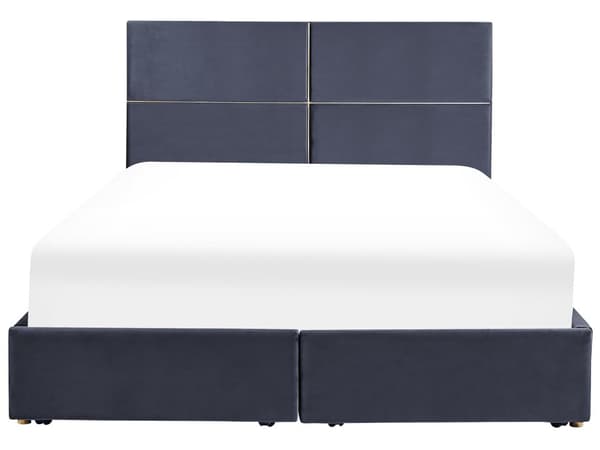 Parisänky musta 188 x 214 x 120 cm sametti MDF sälepohja säilytystila laatikot 180 x 200 glamour
