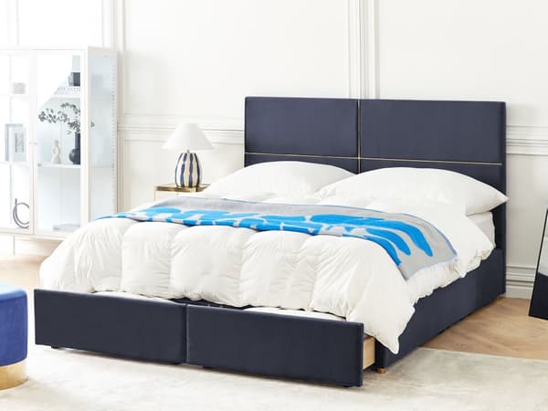 Parisänky musta 188 x 214 x 120 cm sametti MDF sälepohja säilytystila laatikot 180 x 200 glamour