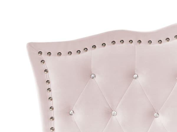 Enkeltseng Rosa Fløyel Polstret 90 x 200 cm Nakkestøtte Soverom Moderne Glamour