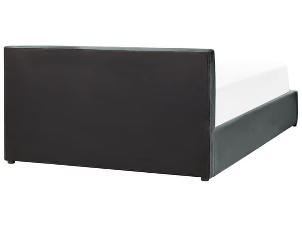 Seng Mørkegrå Velour 140 x 200 cm Moderne Trekvart Seng med Opbevaring Blød Sengegavl Halvandenmands 3 kvart Seng Retro Design Soveværelse