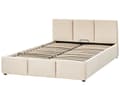 Pikkukuva 4 / 11: Sänky vaaleaa beige samettiverhoilu 140 x 200 cm säilytystilalla elegantti tyyli