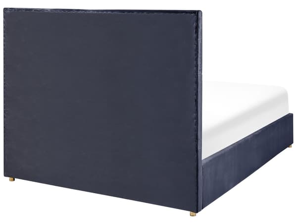 Sängram Svart Sammet 140 x 200 cm EU King Size med förvaring och lådor