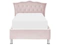Miniatyrbild 6 av 11: Enkelsäng Rosa Sammetsklädsel Ram med Förvaring Nåltrimmad Kristallknappar Sovrum Modern Glam