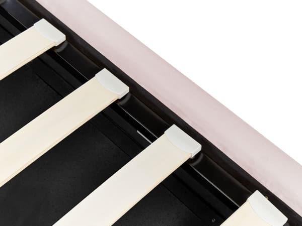 Enkelsäng Rosa Sammetsklädsel Ram med Förvaring Nåltrimmad Kristallknappar Sovrum Modern Glam