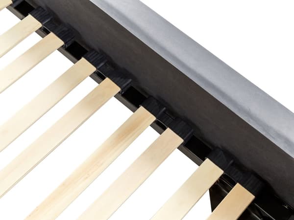 Enkelsäng Grå Sammetsklädsel Ram Nåltrimmad Kristallknappar Sovrum Modern Glam