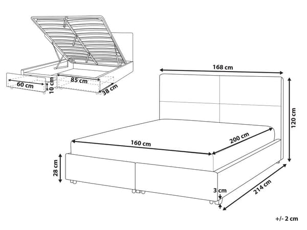 Sängram Svart Sammet 160 x 200 cm EU King Size med förvaring och lådor