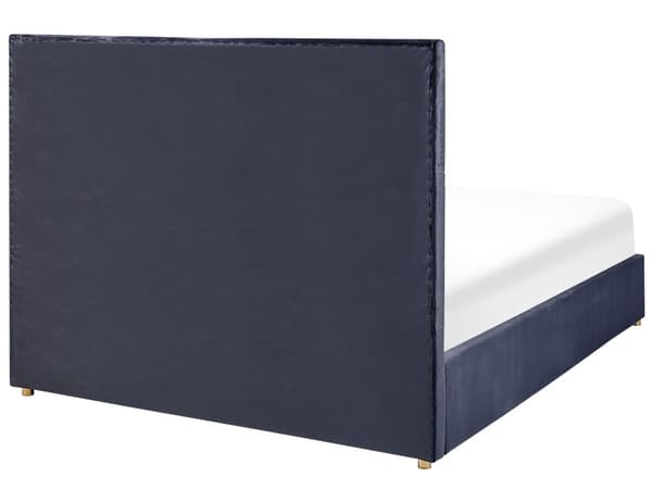 Sängram Svart Sammet 160 x 200 cm EU King Size med förvaring och lådor