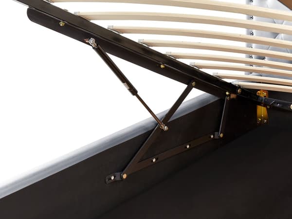 Enkelsäng Grå Sammetsklädsel Ram med Förvaring Nåltrimmad Kristallknappar Sovrum Modern Glam