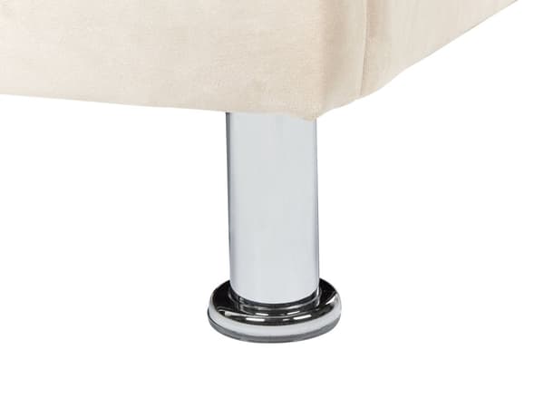 Enkeltseng med oppbevaring Beige Fløyel 90 x 200 cm Polstret ramme Sengegavl med krystallknapper Moderne Glamorøs Soverom