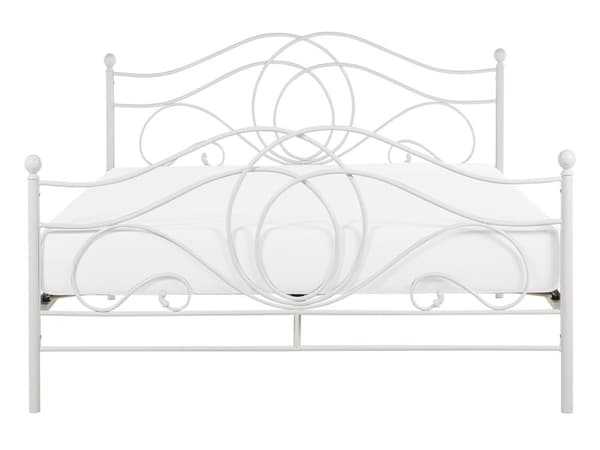 Sengeramme Hvit Metall 140 x 200 cm Sengegavl Retro Vintage
