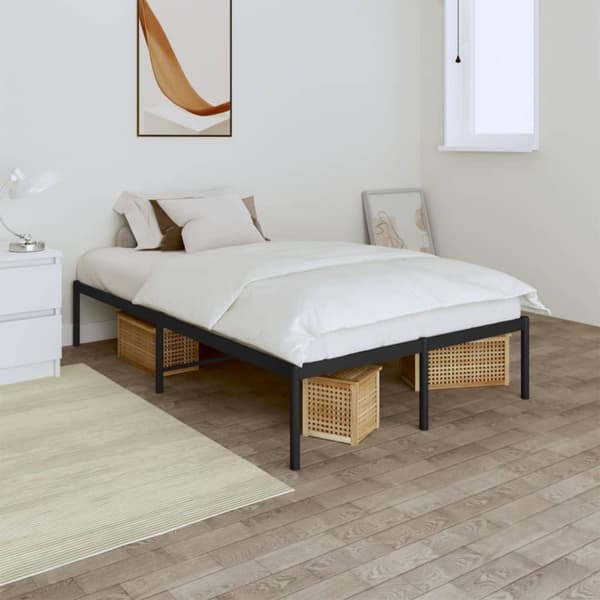 vidaXL Sengeramme i metall svart 120x190 cm
