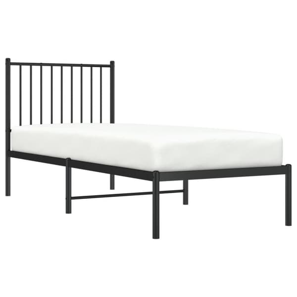 vidaXL Sängram med huvudgavel metall svart 80x200 cm