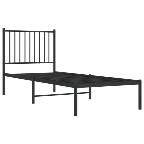vidaXL Sängram med huvudgavel metall svart 80x200 cm