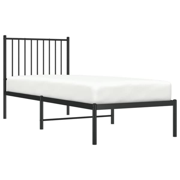 vidaXL Sengeramme i metall med hodegavl svart 75x190 cm