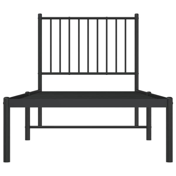 vidaXL Sengeramme i metall med hodegavl svart 75x190 cm