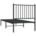 Miniatyrbilde 7 av 9: vidaXL Sengeramme i metall med hodegavl svart 75x190 cm