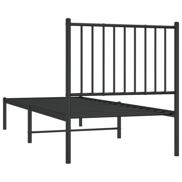 vidaXL Sengeramme i metall med hodegavl svart 75x190 cm