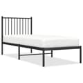Miniatyrbilde 1 av 9: vidaXL Sengeramme i metall med hodegavl svart 75x190 cm