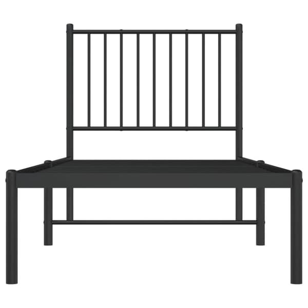 vidaXL sengeramme med sengegavl 80x200 cm metal sort