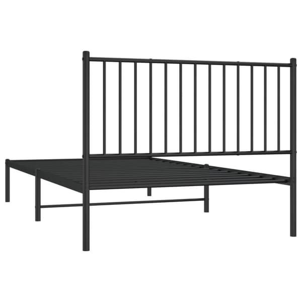 vidaXL Metallinen sängynrunko päädyllä musta 107x203 cm