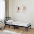 Pikkukuva 2 / 9: vidaXL Metallinen sängynrunko päädyllä musta 75x190 cm