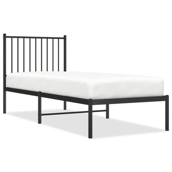 vidaXL Metallinen sängynrunko päädyllä musta 75x190 cm