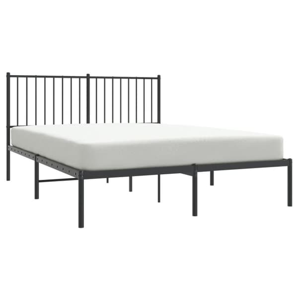 vidaXL Sengeramme i metall med hodegavl svart 135x190 cm