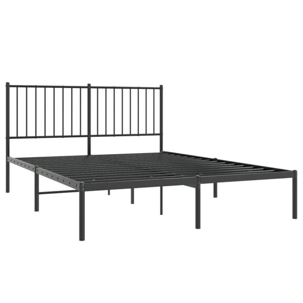 vidaXL Sengeramme i metall med hodegavl svart 135x190 cm