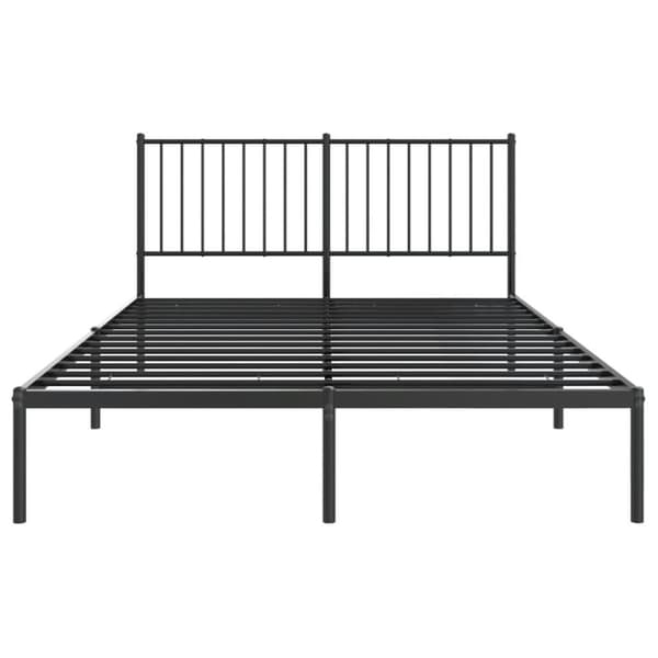 vidaXL Sengeramme i metall med hodegavl svart 135x190 cm