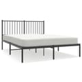 Miniatyrbilde 1 av 9: vidaXL Sengeramme i metall med sengegavl svart 140x200 cm