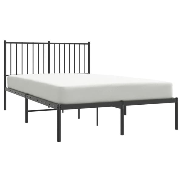 vidaXL Sengeramme i metall med sengegavl svart 120x200 cm