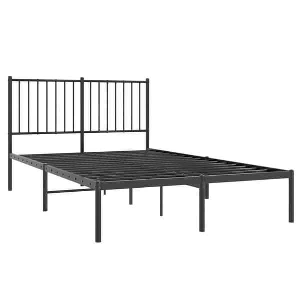 vidaXL Sengeramme i metall med sengegavl svart 120x200 cm
