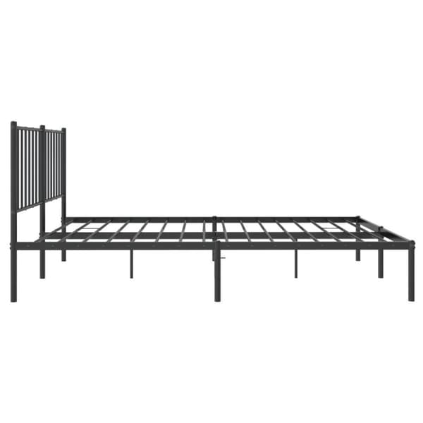 vidaXL Sengeramme i metall med sengegavl svart 120x200 cm