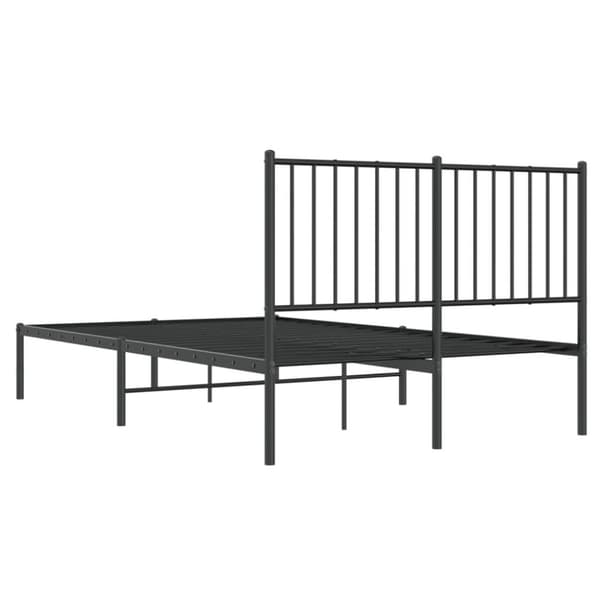 vidaXL Sengeramme i metall med sengegavl svart 120x200 cm