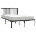 Miniatyrbilde 3 av 9: vidaXL Sengeramme i metall med hodegavl svart 120x190 cm