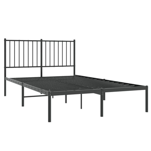 vidaXL Sengeramme i metall med hodegavl svart 120x190 cm