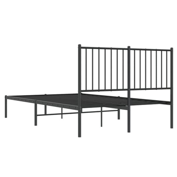 vidaXL Sengeramme i metall med hodegavl svart 120x190 cm