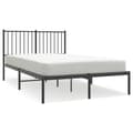 Miniatyrbilde 1 av 9: vidaXL Sengeramme i metall med hodegavl svart 120x190 cm