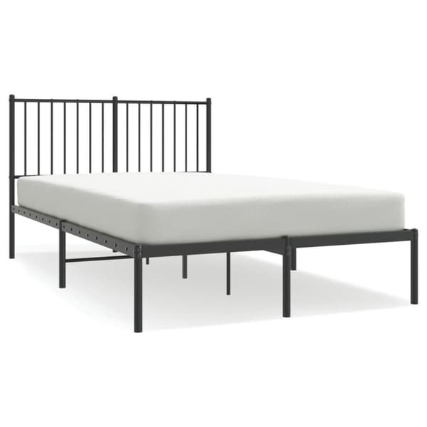 vidaXL Sengeramme i metall med hodegavl svart 120x190 cm