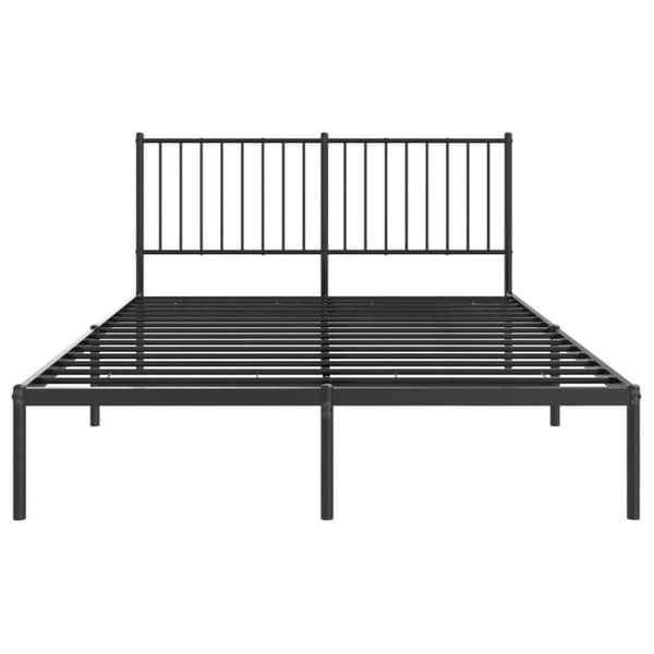 vidaXL sengeramme med sengegavl 140x190 cm metal sort