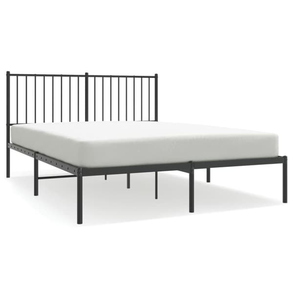 vidaXL sengeramme med sengegavl 140x190 cm metal sort