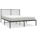 Miniatyrbillede 1 af 9: vidaXL sengeramme med sengegavl 140x190 cm metal sort